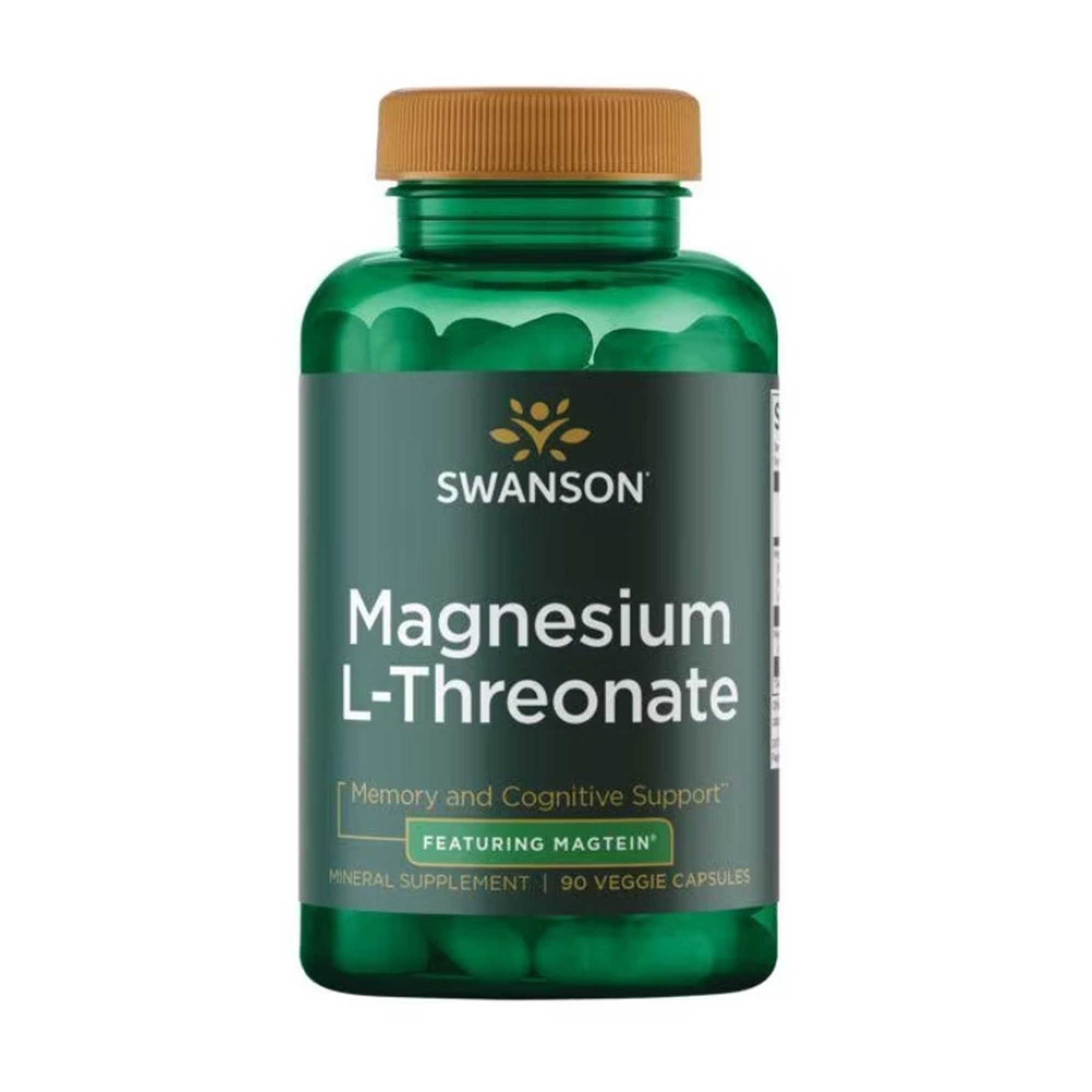 Магній L-Треонат Swanson Magnesium L-Threonate Featuring Magtein, 90 рослинних капсул